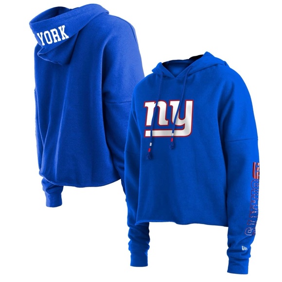 Women's New York Giants New Era Royal Foil Sleeve Pullover‎ Hoodie S - Picture 5 of 7